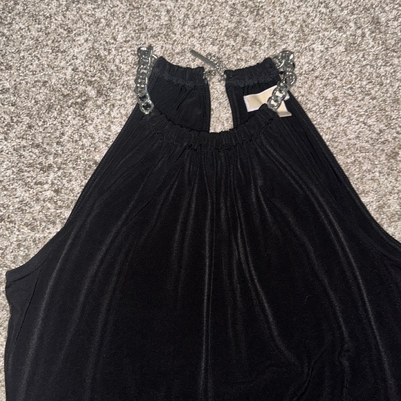 Michael Kors black silver chain neck top, women’s small  - Picture 2 of 5